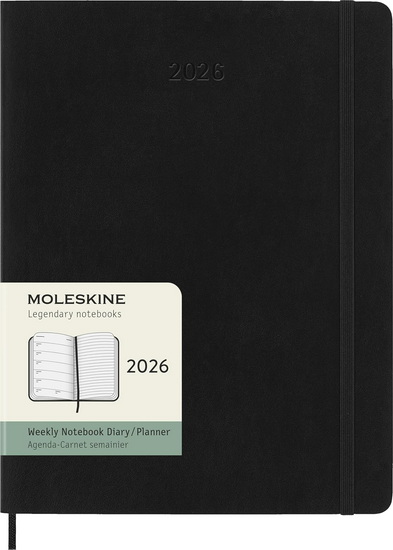 Agenda 2026 Moleskine 1s/p Souple X-Large Noir