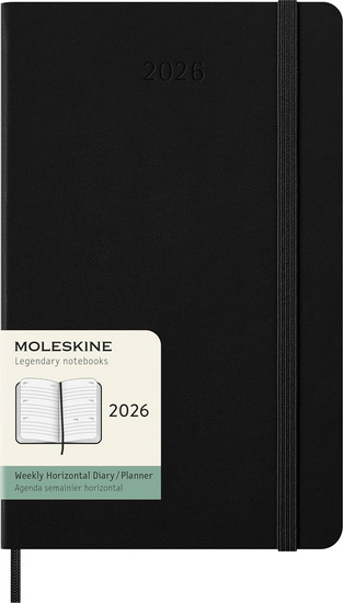 Agenda 2026 Moleskine 1s/2p Rigide Large Noir