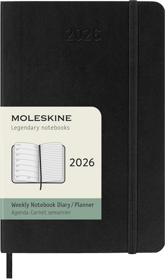 Agenda 2026 Moleskine 1s/p Souple Poche Noir