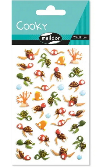 AUTOCOLLANTS 3D COOKY - TORTUES DE MER