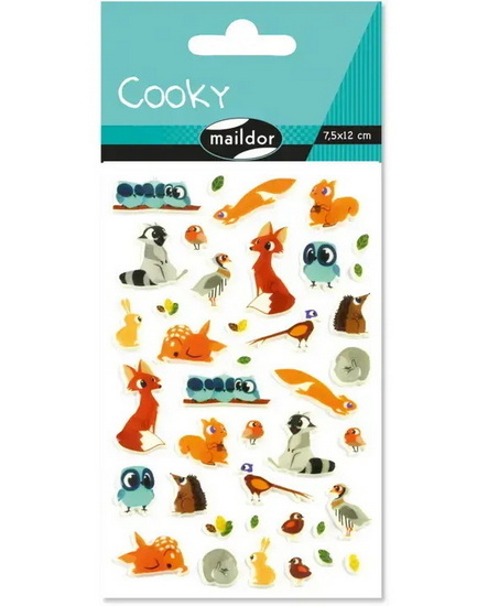 AUTOCOLLANTS 3D COOKY - ANIMAUX DE FORÊT