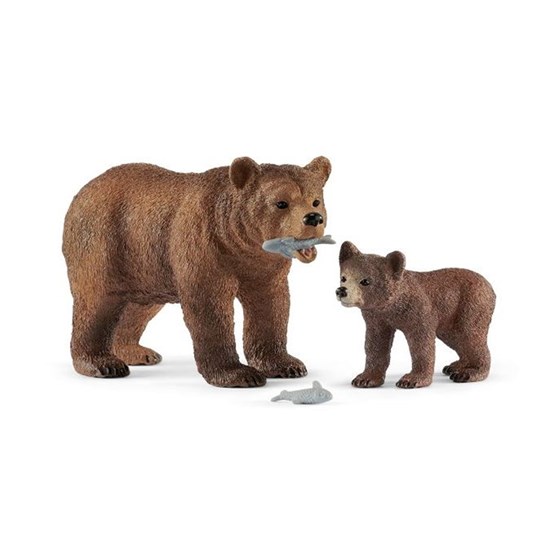 ENS. FIGURINES DE JEU - MAMAN GRIZZLY AVEC BÉBÉ