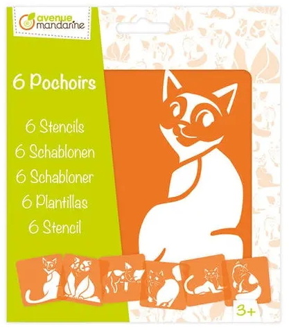 SET DE 6 POCHOIRS ENFANTS: CHATS