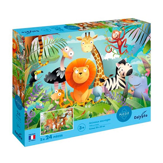 CASSE-TÊTES POUR ENFANT - ANIMAUX SAUVAGES, 2 X 24 MORCEAUX