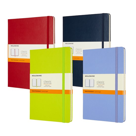 CARNET CLASSIQUE - LIGNÉ, COUVERTURE RIGIDE - ROUGE ÉCARLATE - 19 X 25 CENTIMÈTRES