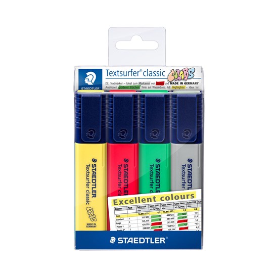 ENS. 4 SURLIGNEURS TEXTSURFER