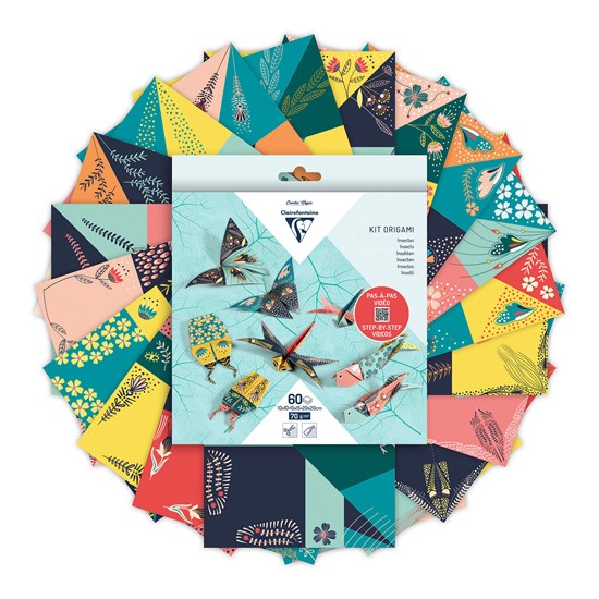 FEUILLES ORIGAMI À MOTIFS - INSECTES