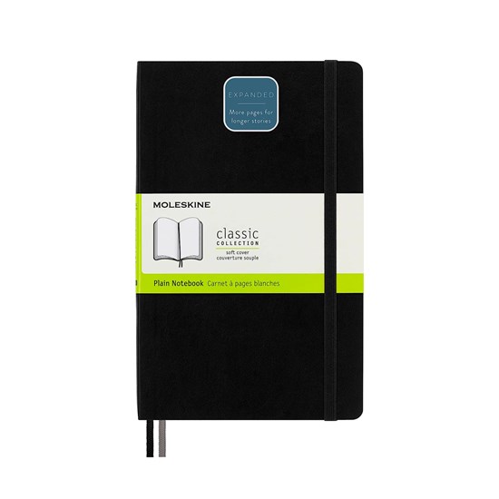GRAND CARNET CLASSIQUE - NOIR, UNI, COUVERTURE SOUPLE