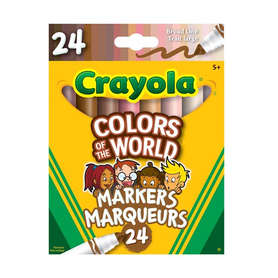 ENS. 24 MARQUEURS À POINTE LARGE - COULEURS PEAU