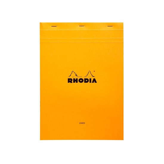 BLOC-NOTES RHODIA - LIGNÉ - ORANGE - 210 X 297 MILLIMÈTRES