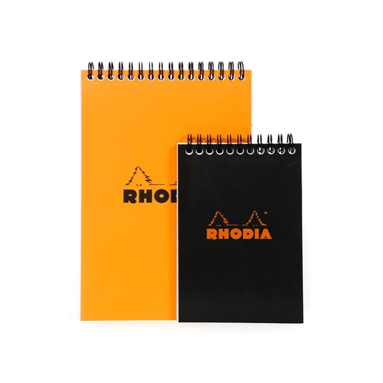 BLOC-NOTES À SPIRALE RHODIA - QUADRILLÉ - NOIR - 105 X 148 MILLIMÈTRES