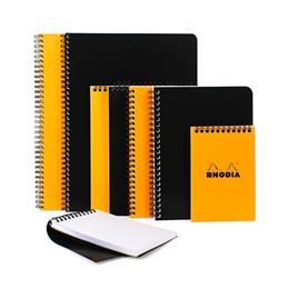 CAHIER DE NOTES À SPIRALE RHODIA - QUADRILLÉ - NOIR - 225 X 297 MILLIMÈTRES