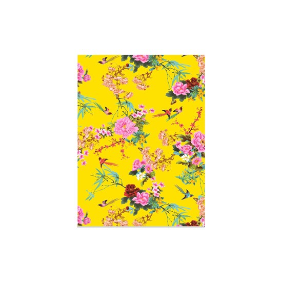 PAPIER IMPRIMÉ - FLEURS TROPICALES, 3 FEUILLES