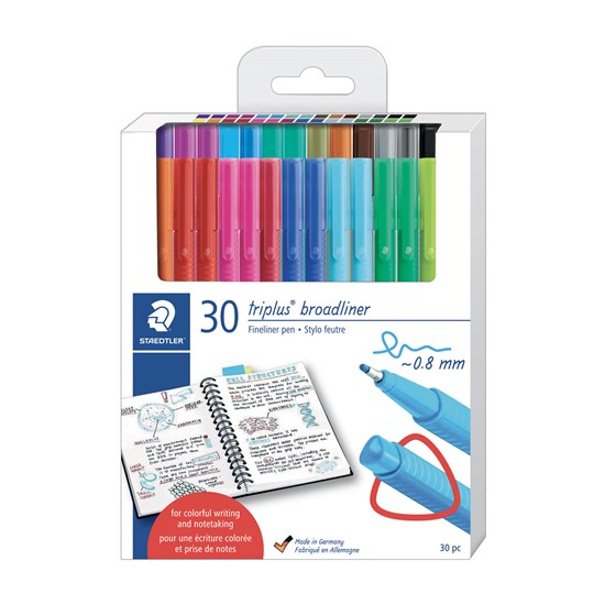 ENS. 30 MARQUEURS FEUTRES TRIPLUS FINELINER 0.8MM