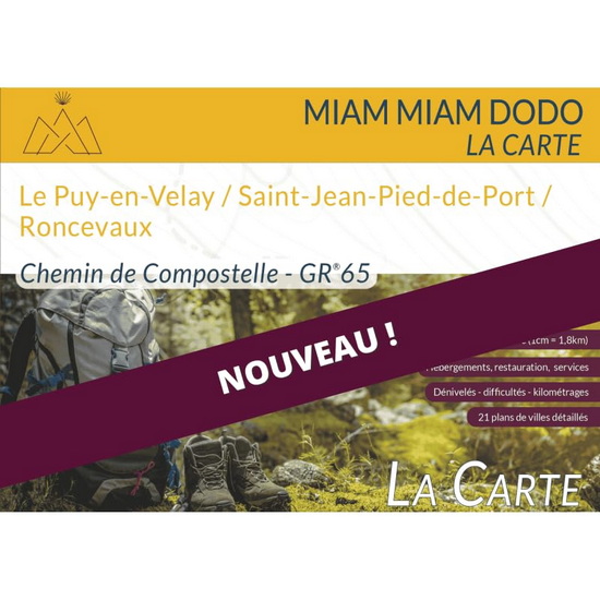 Chemin de Compostelle : Le Puy-en-Velay, Saint-Jean-Pied-de-Port, Roncevaux : la carte GR 65 Éd. 2025 - COLLECTIF