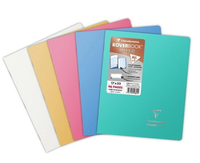 KOVERBOOK SV PIQ.17X22CM LIGN.96P ASST
