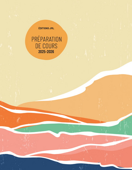 Cahier préparation cours 1s/5 périodes 25/26 couverture montagnes colorées