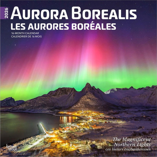 Calendrier 2026 Aurores boréales 16M 30x30cm