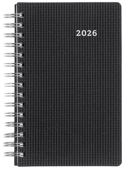Agenda 2026 spirale noir 8x5" 1j/p