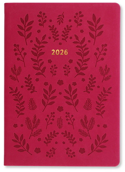 Agenda 2026 piqué rose fleurs 1s/2p