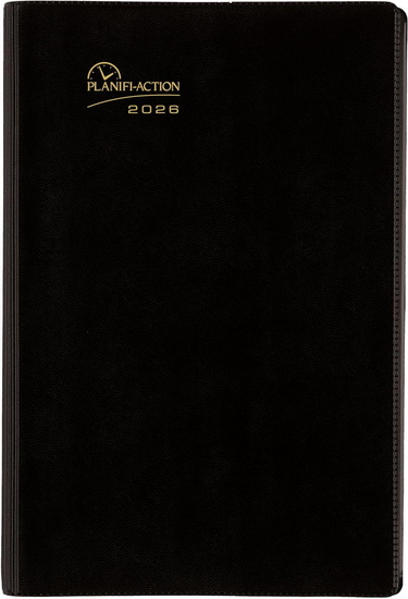 Agenda 2026 spirale Planifi-action noir 9x6" 1s/2p