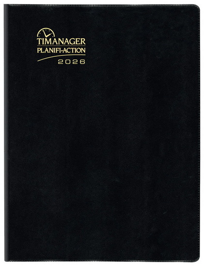 Agenda 2026 spirale Planifi-action noir 11x8½" 1s/2p