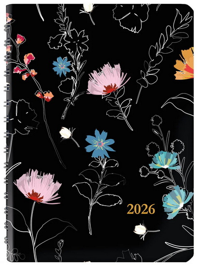 Agenda 2026 spirale Floral dramatique 8x5&#39;&#39; 1s/2p