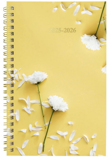 Agenda 25/26 spirale 8x5" Botanique jaune 1s/2p