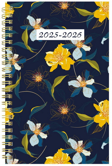 Agenda 25/26 spirale 8x5" Blossom bleu 1s/2p