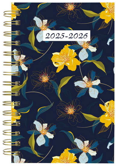 Agenda 25/26 spirale 8x5" Blossom bleu 1j/p