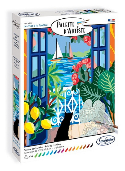 Palette d&#39;artiste : le chat à la fenêtre
