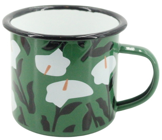 Tasse fleurs vertes