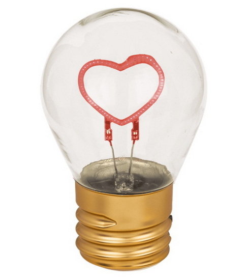 Lampe ampoule cœur