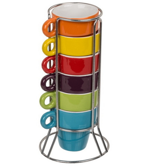 Ens. 6 tasses à espresso empilables
