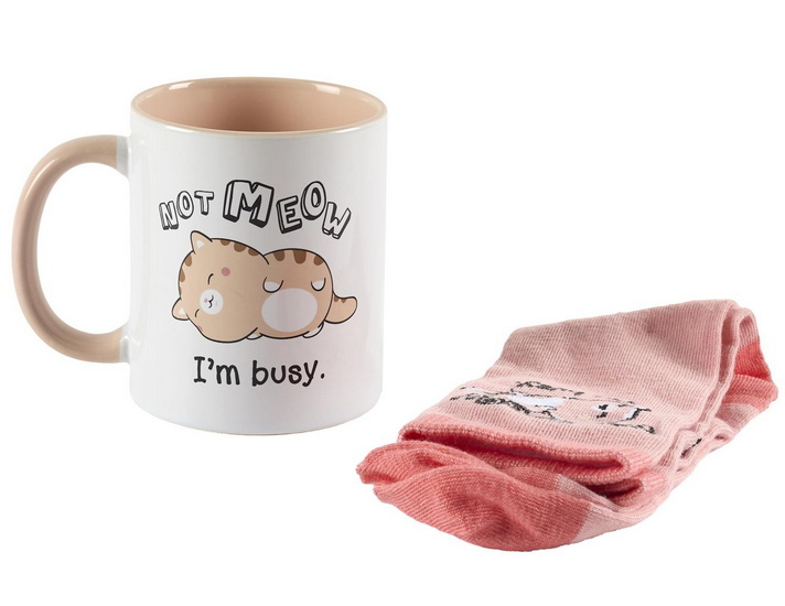 Ens. Tasse et chaussettes Kawaii 2AS