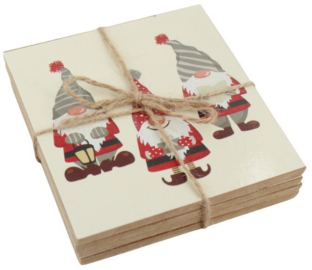 Ens. 4 sous-verres gnomes