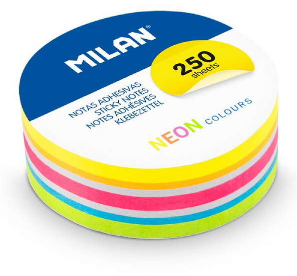 Notes adhésives ronde néon 250 feuilles