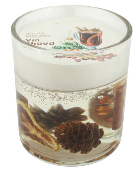 Bougie verre et baies - vin chaud