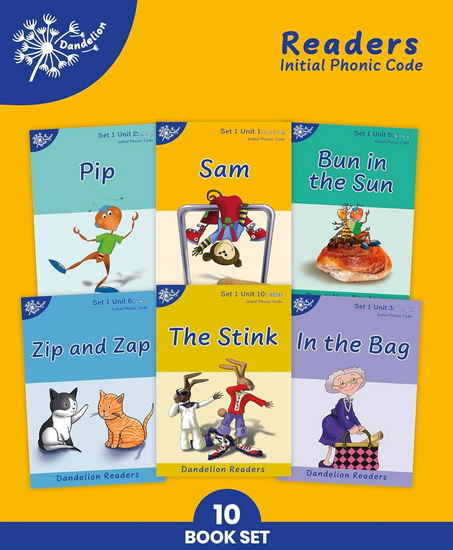 Phonic Books Dandelion Readers Set 1 Units 1-10 Sam (Alphabet Code Blending 4 and 5 Sound Words) - COLLECTIF