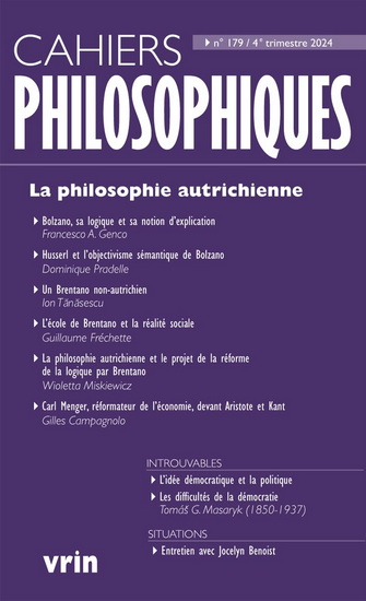 Cahiers Philosophiques #179 La philosophie autrichienne - COLLECTIF