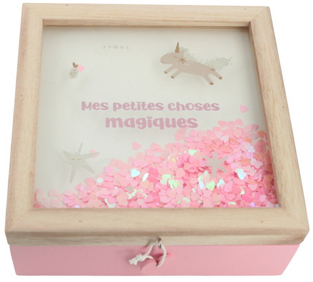 Boîte confettis rose