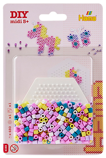 Hama Petit kit. Env. 450 perles, 1 petite plaque hexagonale.