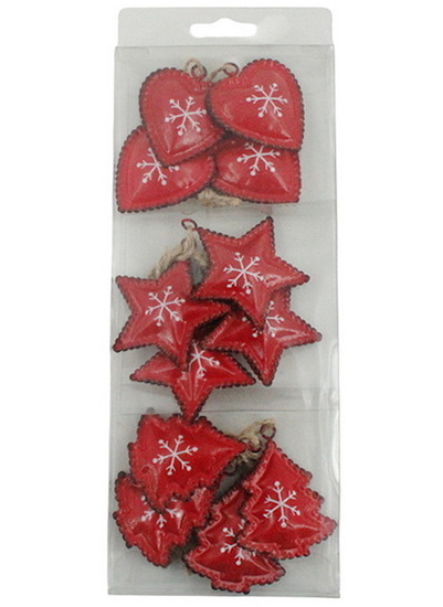 Ens. 12 ornements assortis