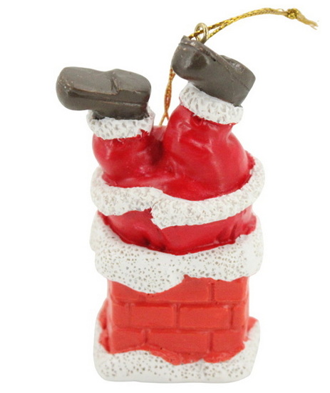 Ornement Père Noël et cheminée