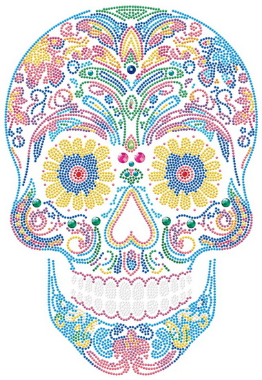 Crâne de sucre néon