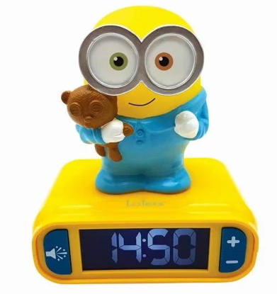 Réveil avec Veilleuse en 3D design Les Minions et effets sonores