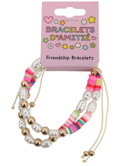 Ens. 2 bracelets perles et fimos