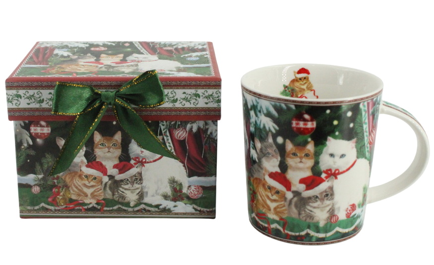 Tasse Chats de Noël et boîte cadeau