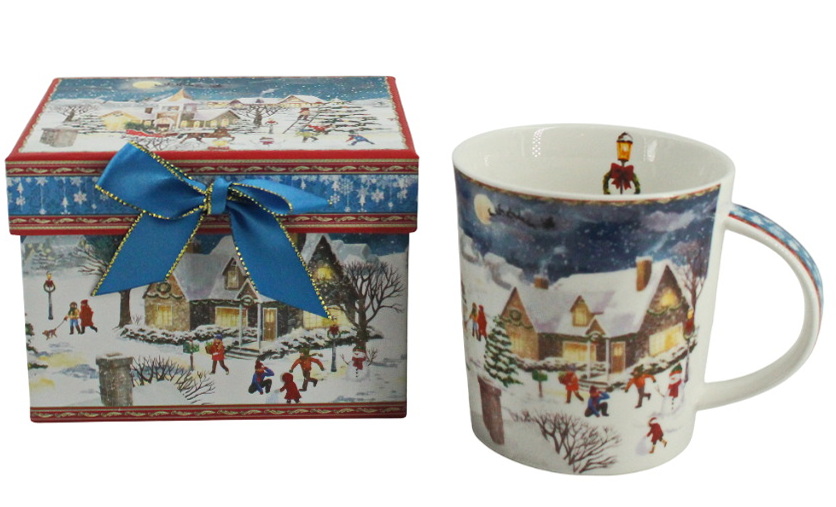 Tasse Village enneigé et Boîte cadeau