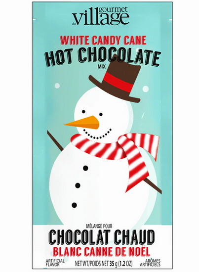 Sachet chocolat chaud bonhomme canne de Noël 35g